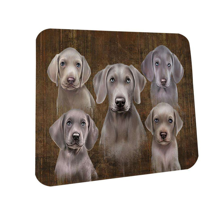 Rustic 5 Weimaraners Dog Coasters Set of 4 CST49528