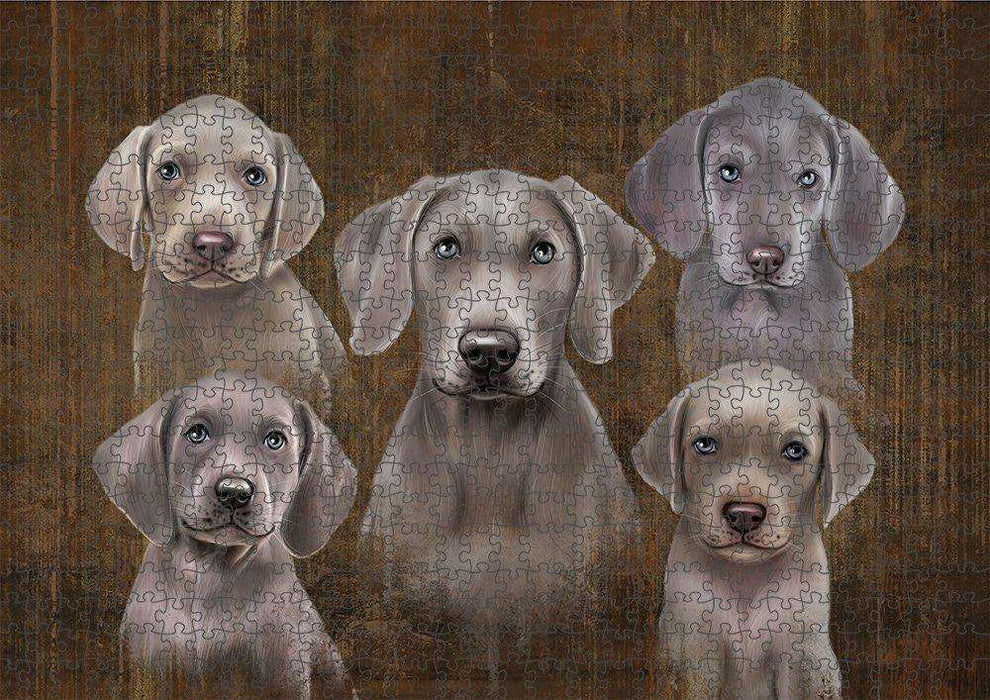 Rustic 5 Weimaraners Dog Puzzle with Photo Tin PUZL52203