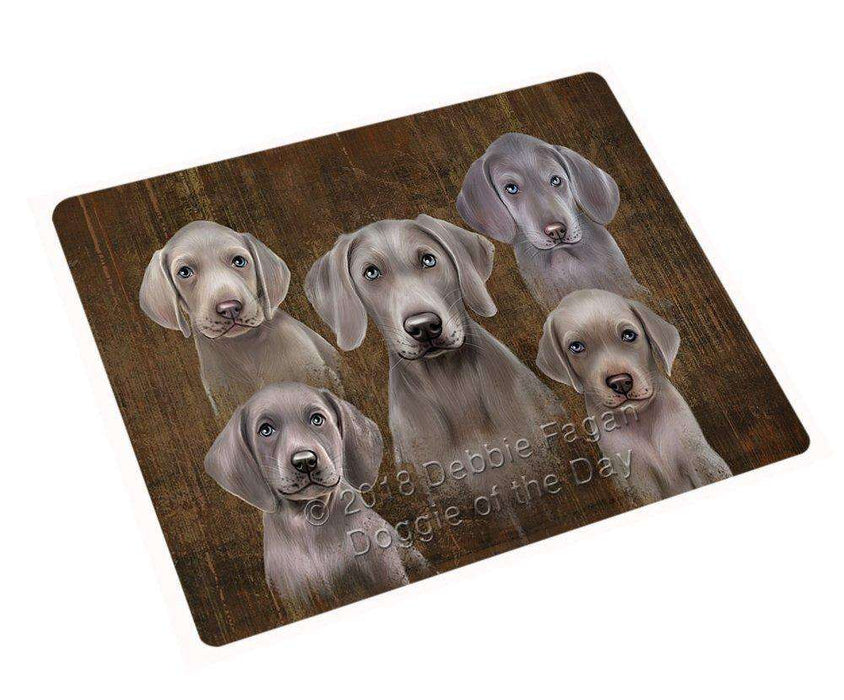 Rustic 5 Weimaraners Dog Tempered Cutting Board C52575