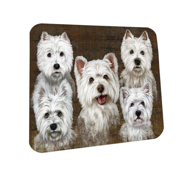 Rustic 5 West Highland White Terriers Dog Coasters Set of 4 CST48231