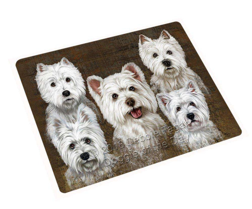 Rustic 5 West Highland White Terriers Dog Magnet Mini (3.5" x 2") MAG48831