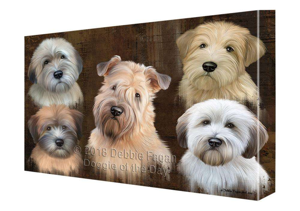 Rustic 5 Wheaten Terrier Dog Canvas Print Wall Art Décor CVS105218