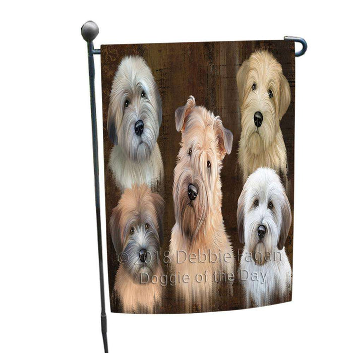 Rustic 5 Wheaten Terrier Dog Garden Flag GFLG54214