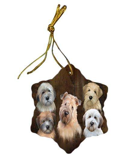 Rustic 5 Wheaten Terrier Dog Star Porcelain Ornament SPOR54143