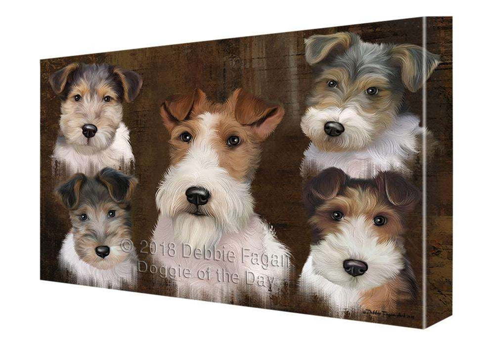 Rustic 5 Wire Fox Terrier Dog Canvas Print Wall Art Décor CVS105227