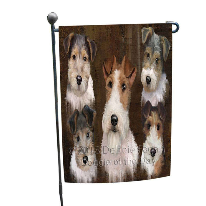 Rustic 5 Wire Fox Terrier Dog Garden Flag GFLG54215