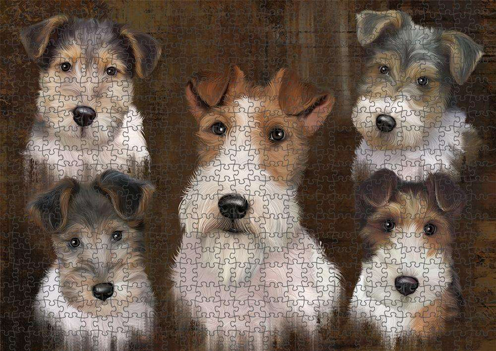 Rustic 5 Wire Fox Terrier Dog Puzzle with Photo Tin PUZL83768