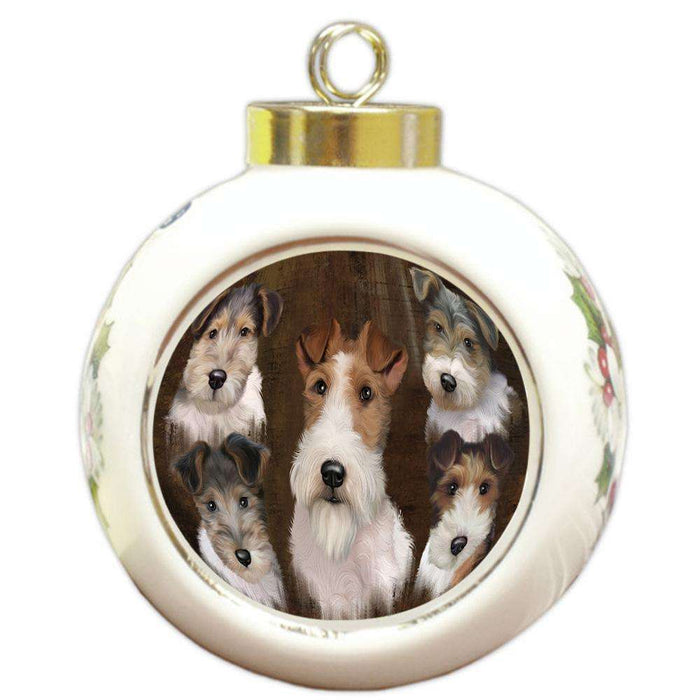 Rustic 5 Wire Fox Terrier Dog Round Ball Christmas Ornament RBPOR54153