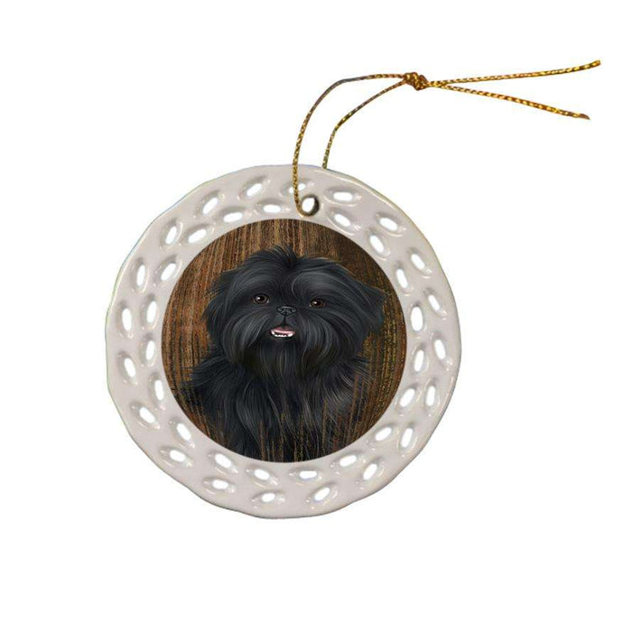 Rustic Affenpinscher Dog Ceramic Doily Ornament DPOR50503