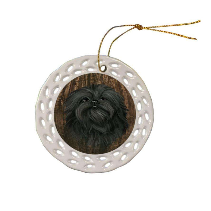 Rustic Affenpinscher Dog Ceramic Doily Ornament DPOR50504
