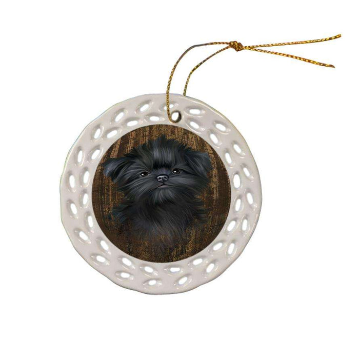 Rustic Affenpinscher Dog Ceramic Doily Ornament DPOR50505
