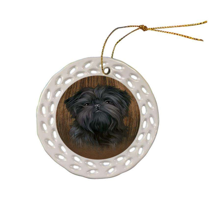 Rustic Affenpinscher Dog Ceramic Doily Ornament DPOR50508