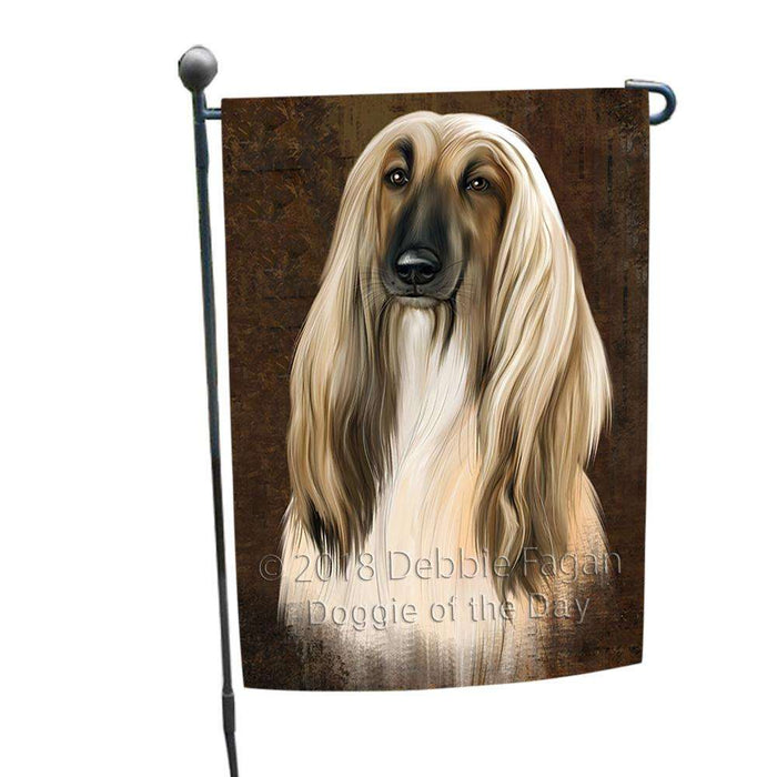 Rustic Afghan Hound Dog Garden Flag GFLG54456