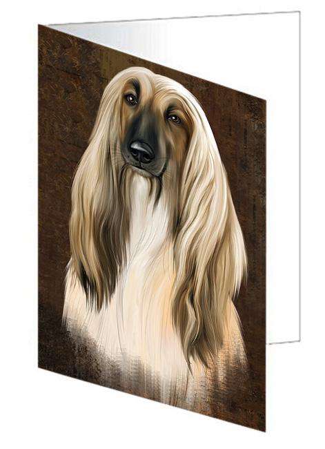 Rustic Afghan Hound Dog Handmade Artwork Assorted Pets Greeting Cards and Note Cards with Envelopes for All Occasions and Holiday Seasons GCD67211