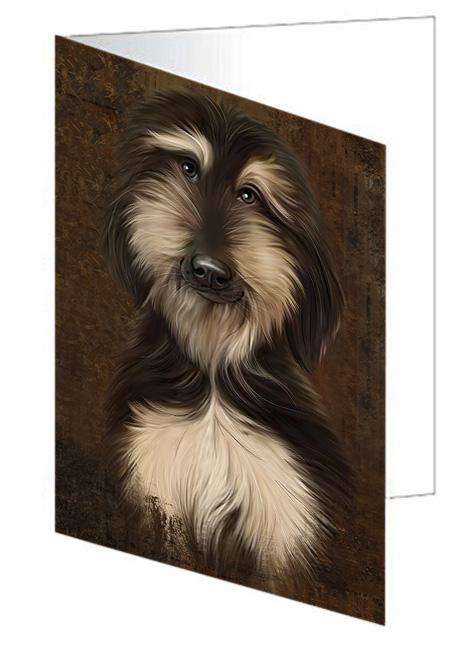 Rustic Afghan Hound Dog Handmade Artwork Assorted Pets Greeting Cards and Note Cards with Envelopes for All Occasions and Holiday Seasons GCD67217