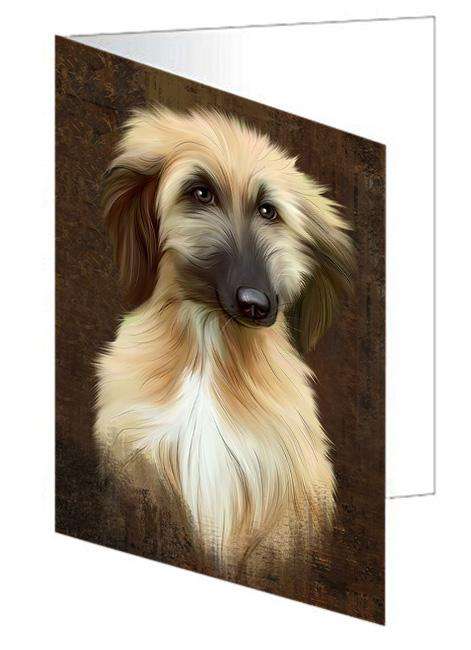 Rustic Afghan Hound Dog Handmade Artwork Assorted Pets Greeting Cards and Note Cards with Envelopes for All Occasions and Holiday Seasons GCD67220