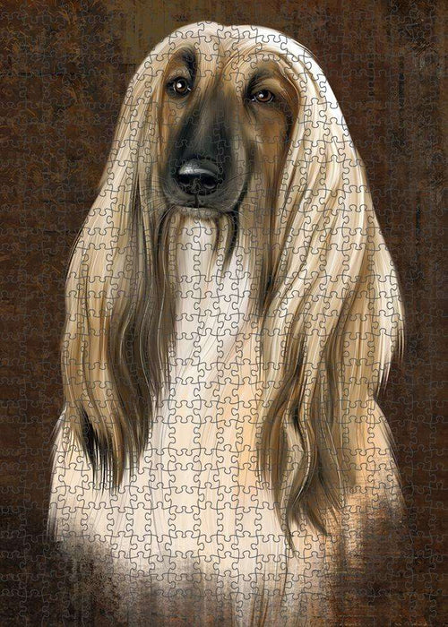 Rustic Afghan Hound Dog Puzzle with Photo Tin PUZL84732