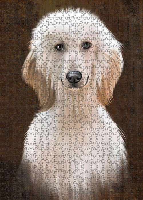 Rustic Afghan Hound Dog Puzzle with Photo Tin PUZL84736