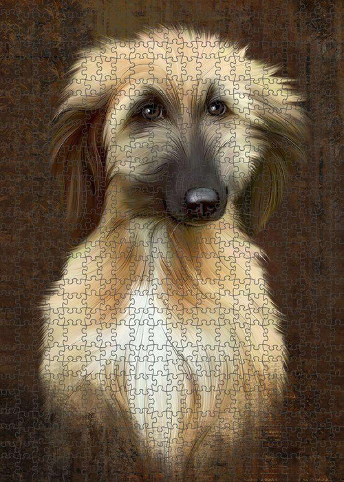 Rustic Afghan Hound Dog Puzzle with Photo Tin PUZL84744