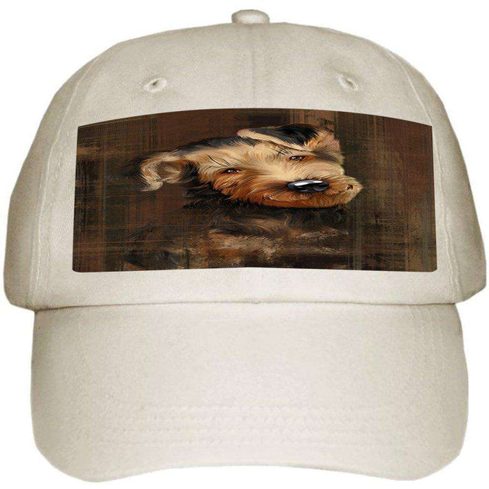 Rustic Airedale Dog Ball Hat Cap HAT48312