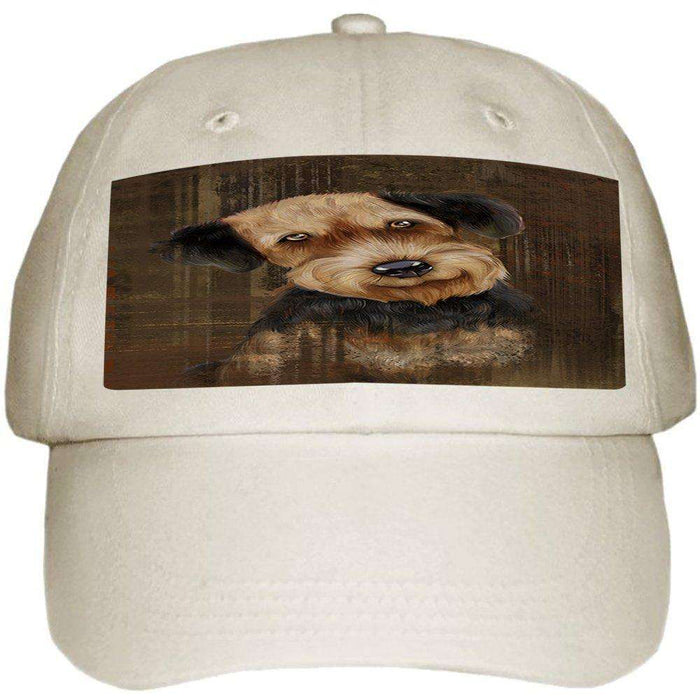 Rustic Airedale Dog Ball Hat Cap HAT48318