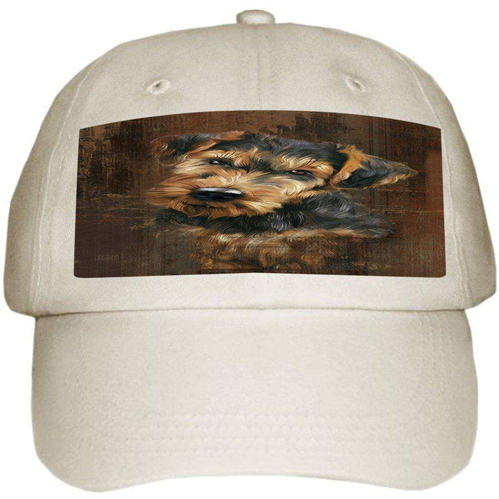 Rustic Airedale Dog Ball Hat Cap HAT48321