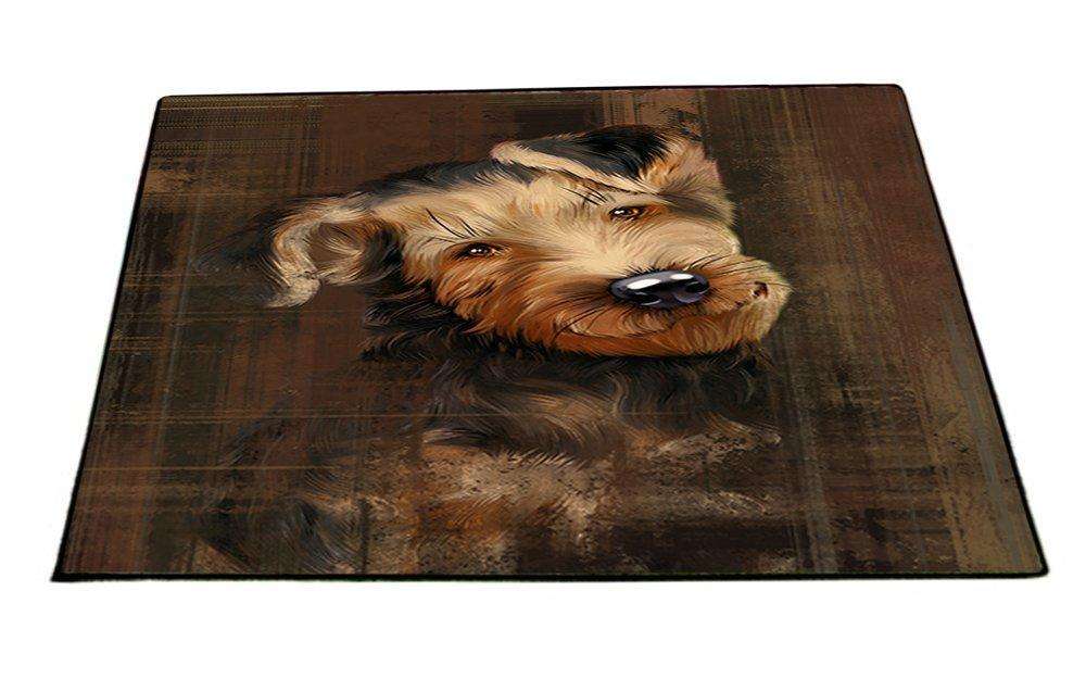 Rustic Airedale Dog Floormat FLMS48300