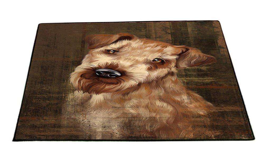 Rustic Airedale Dog Floormat FLMS48303