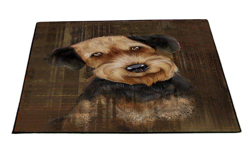 Rustic Airedale Dog Floormat FLMS48306