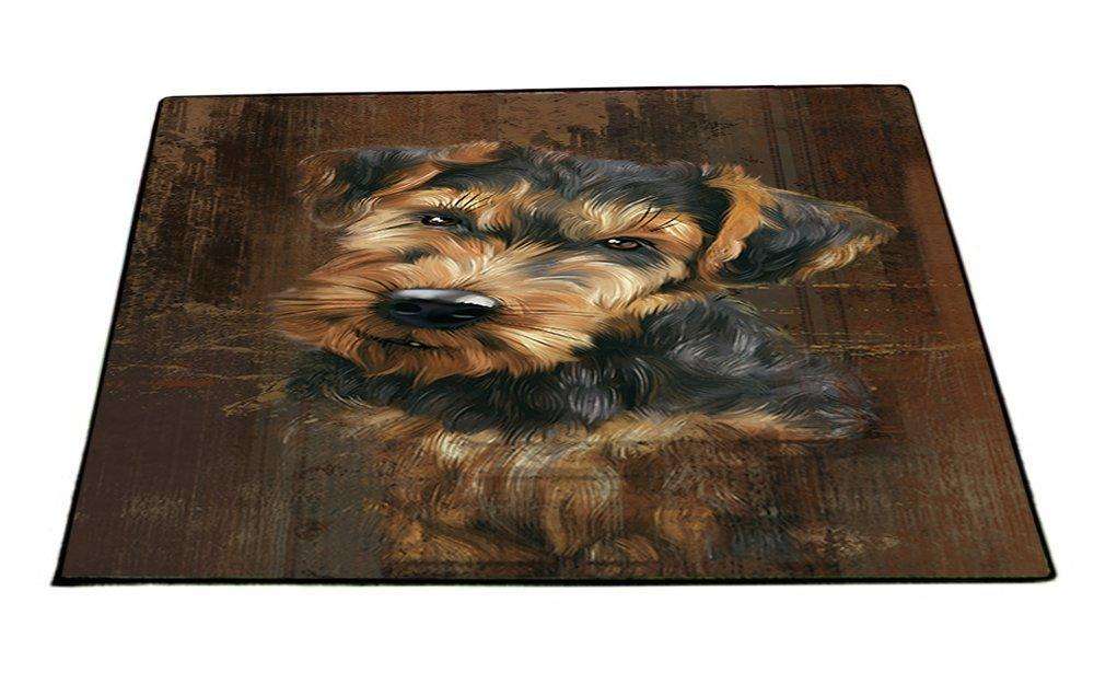 Rustic Airedale Dog Floormat FLMS48309