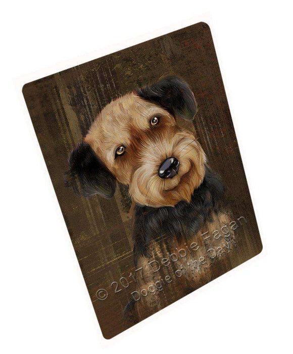 Rustic Airedale Dog Magnet Mini (3.5" x 2") MAGA48600