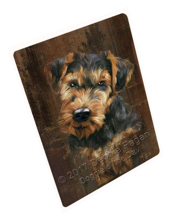 Rustic Airedale Dog Magnet Mini (3.5" x 2") MAGA48603