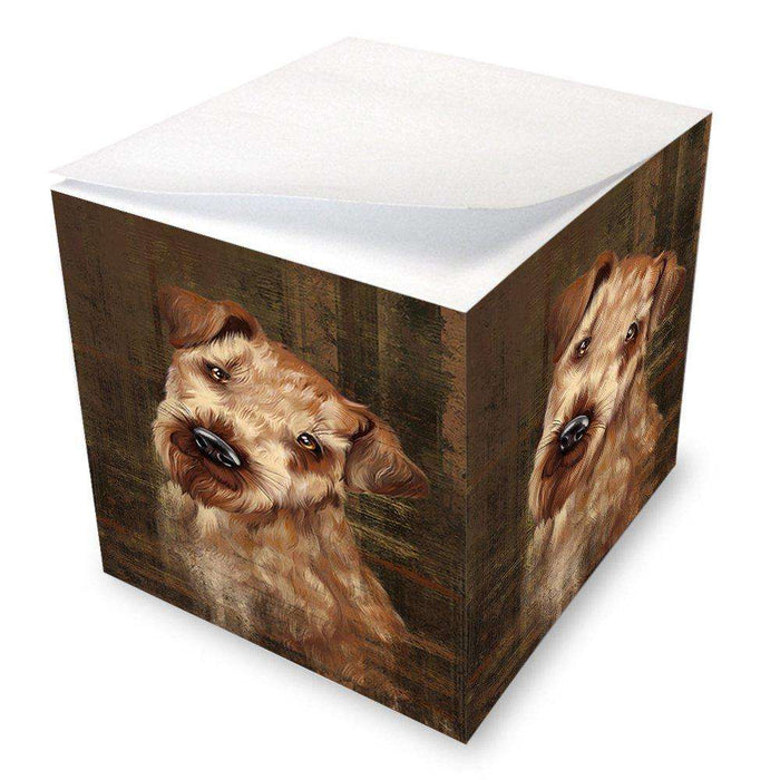 Rustic Airedale Dog Note Cube NOC48194