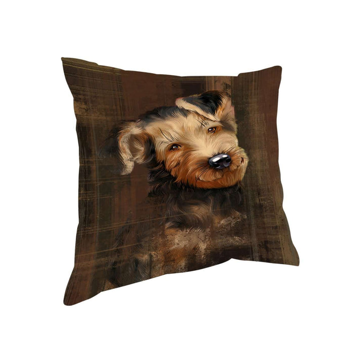Rustic Airedale Dog Pillow PIL48824