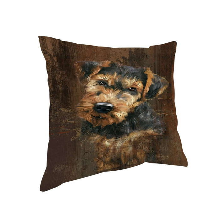 Rustic Airedale Dog Pillow PIL48836