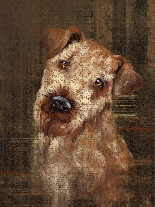Rustic Airedale Dog Puzzle with Photo Tin PUZL48435