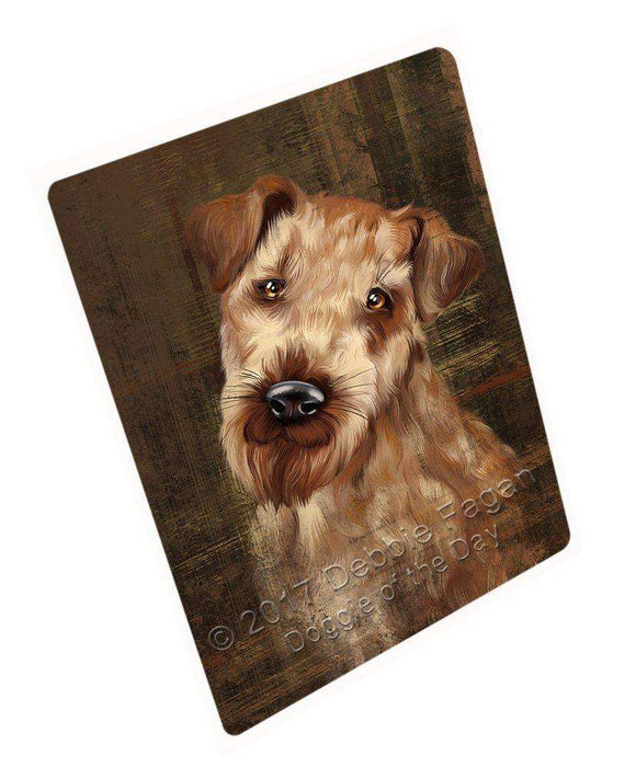 Rustic Airedale Dog Tempered Cutting Board C48597