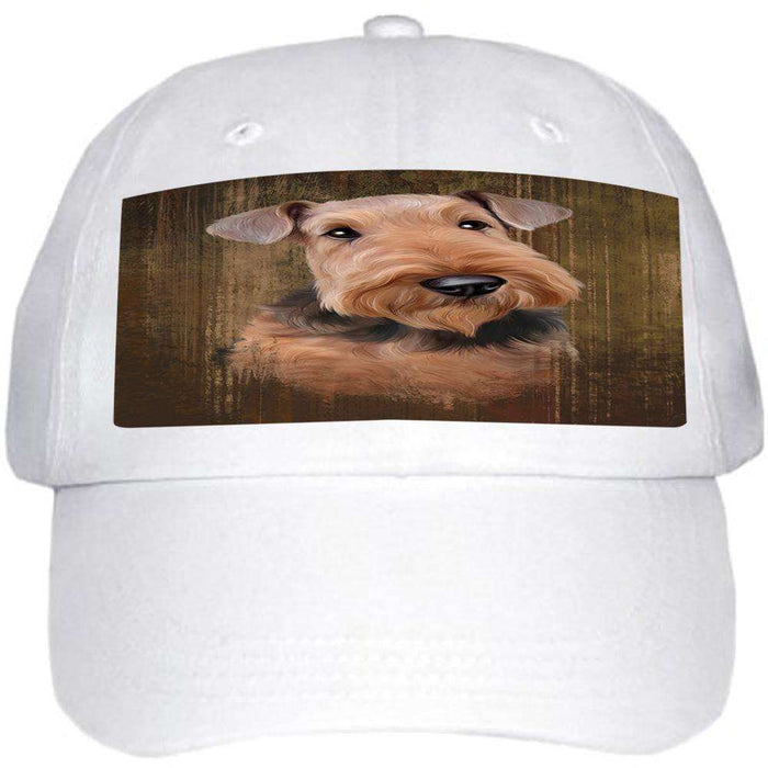 Rustic Airedale Terrier Dog Ball Hat Cap HAT55296