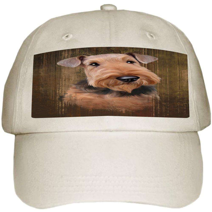 Rustic Airedale Terrier Dog Ball Hat Cap HAT55296