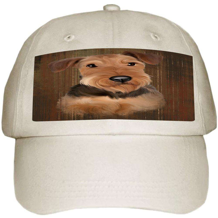 Rustic Airedale Terrier Dog Ball Hat Cap HAT55305