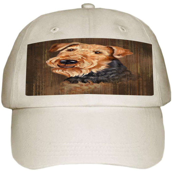 Rustic Airedale Terrier Dog Ball Hat Cap HAT55308