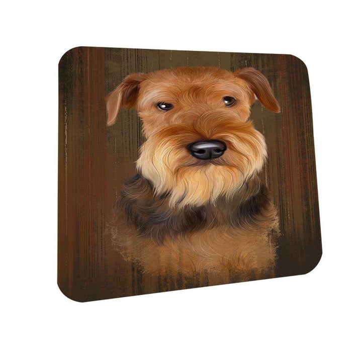 Rustic Airedale Terrier Dog Coasters Set of 4 CST50469