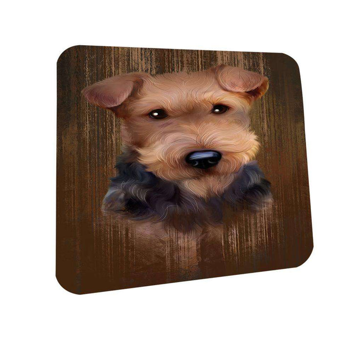 Rustic Airedale Terrier Dog Coasters Set of 4 CST50470
