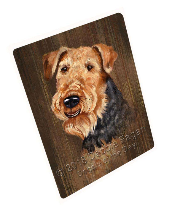Rustic Airedale Terrier Dog Cutting Board C55599