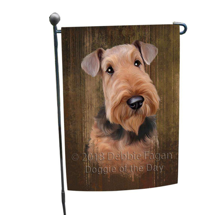 Rustic Airedale Terrier Dog Garden Flag GFLG50402