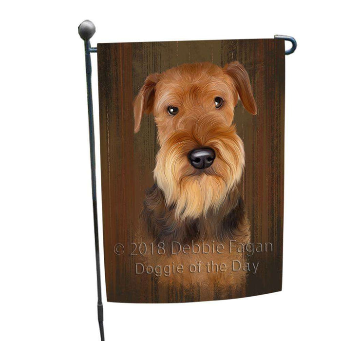 Rustic Airedale Terrier Dog Garden Flag GFLG50403