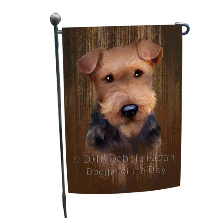 Rustic Airedale Terrier Dog Garden Flag GFLG50404