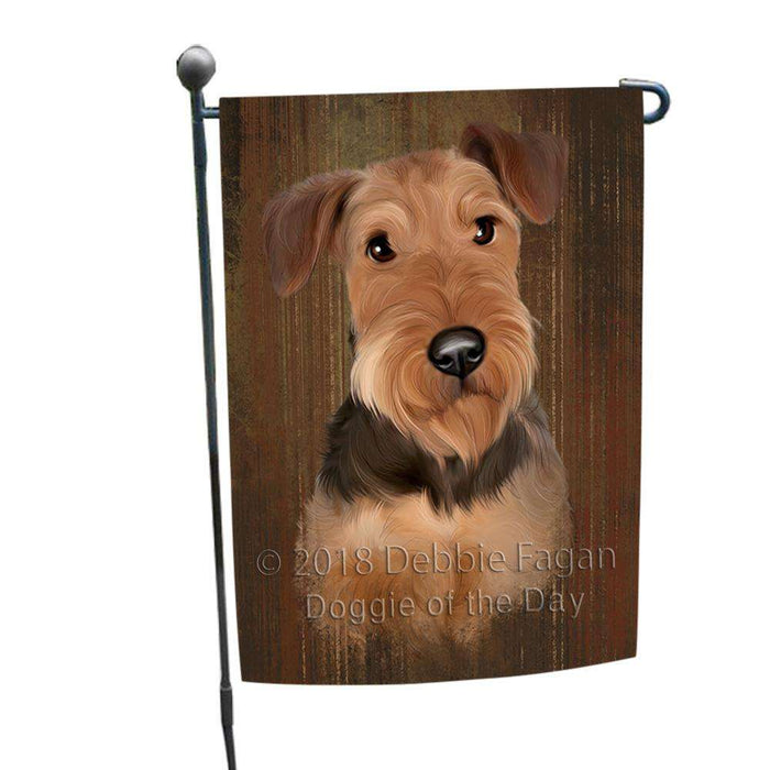 Rustic Airedale Terrier Dog Garden Flag GFLG50405