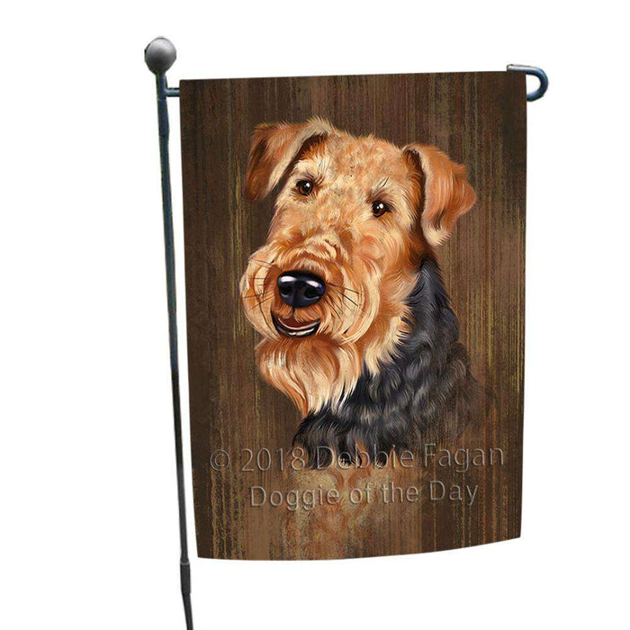 Rustic Airedale Terrier Dog Garden Flag GFLG50406