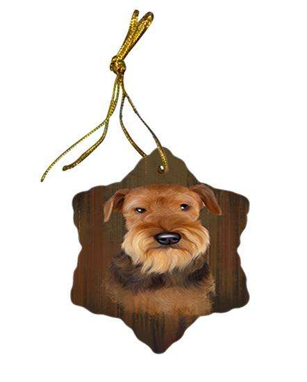 Rustic Airedale Terrier Dog Star Porcelain Ornament SPOR50502